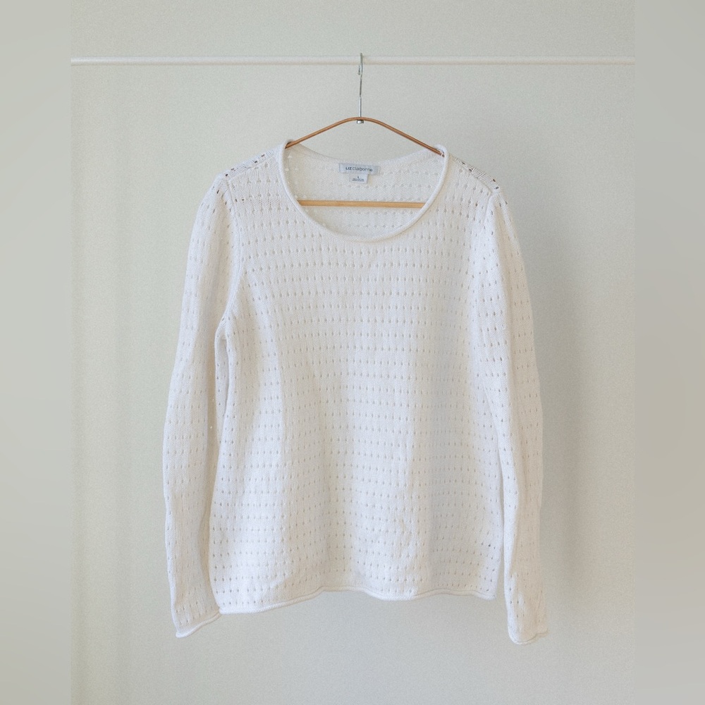 Liz Claiborne Large Cream Knit Top